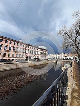 Griboyedov Canal in the beautiful European city of St. Petersburg, Russia