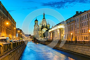 Griboyedov Canal with Church of the Savior on Blood in St. Peter