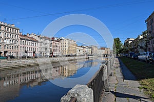 The Griboyedov canal embankment in St.Petersburg