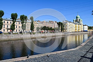 The Griboyedov canal embankment in St.Petersburg