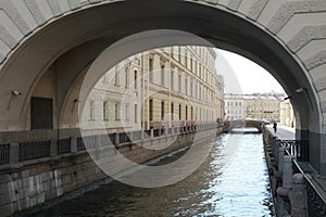 Griboyedov Canal In St. Petersburg, connects the Moika and Fontanka rivers