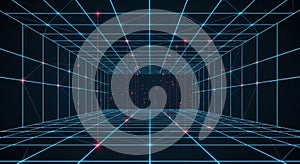 The grid on black background intersecting at right angles to