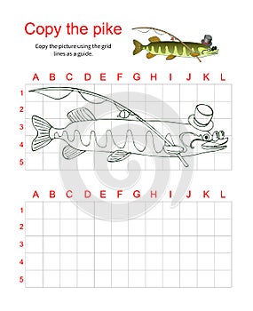 Grid copy puzzle - the picture of erudite pike