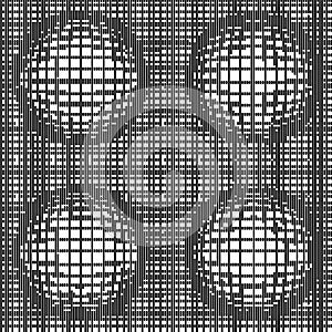 Grid of distorted dynamic lines with Spheres.