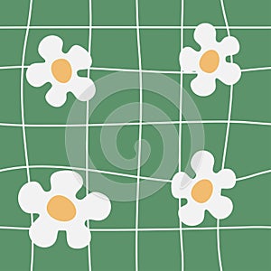 Grid Flower Seamless Pattern Spongeboy
