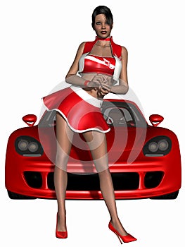 Grid Girl and Hot Car