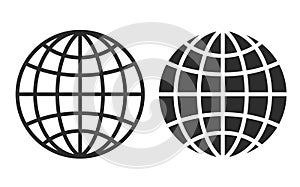 Mřížka zeměkoule vektor ikona 