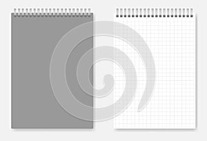 Grid-lined A6 size wirebound notebook design - page and cover