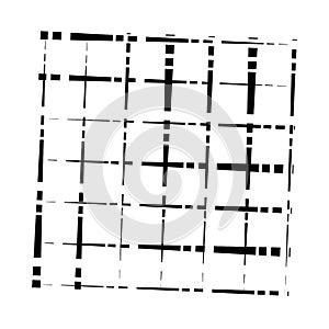 Grid, mesh abstract geometric pattern. grating, trellis texture with intermittent, interrupt lines. segmented intersect stripes. photo