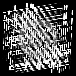 Grid, mesh abstract geometric pattern. segmented intersect lines. crossing dynamic stripes texture. random dashed streaks lattice