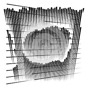 Grid, mesh abstract geometric pattern. segmented intersect lines. crossing dynamic stripes texture. random dashed streaks lattice