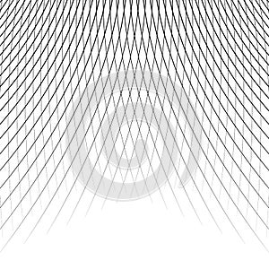 Grid - mesh of dynamic curved lines. Abstract geometric pattern.