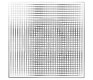 Grid, mesh, graticule with grungy, irregular lines. Grunge checkered grating, trellis, lattern pattern