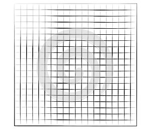 Grid, mesh, graticule with grungy, irregular lines. Grunge checkered grating, trellis, lattern pattern