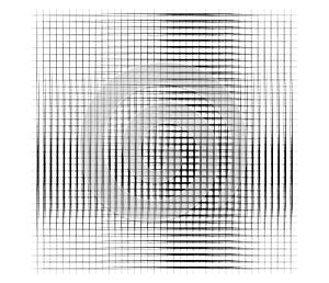 Grid, mesh, graticule with grungy, irregular lines. Grunge checkered grating, trellis, lattern pattern