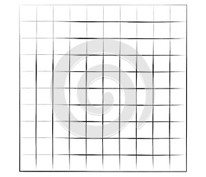 Grid, mesh, graticule with grungy, irregular lines. Grunge checkered grating, trellis, lattern pattern photo