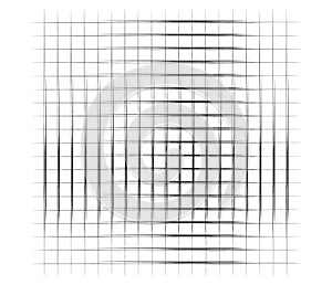 Grid, mesh, graticule with grungy, irregular lines. Grunge checkered grating, trellis, lattern pattern photo