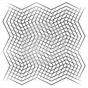Grid, mesh of wavy, zig-zag lines. Criss cross pattern