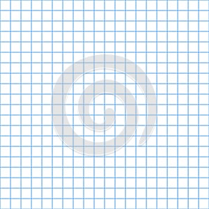 Grid paper. Abstract squared background with blue graph. Geometric pattern for school, wallpaper, textures, notebook. Lined blank.