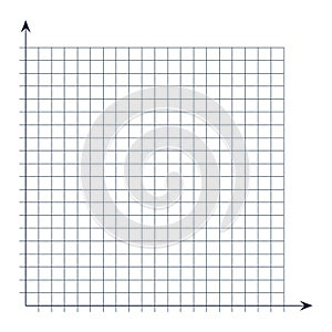 Grid paper. Mathematical graph. Cartesian coordinate system with x-axis, y-axis. Squared background with color lines