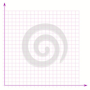 Grid paper. Mathematical graph. Cartesian coordinate system with x-axis, y-axis. Squared background with color lines