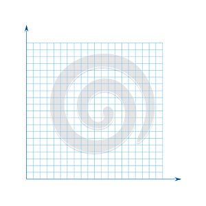 Grid paper. Mathematical graph. Cartesian coordinate system with x-axis, y-axis. Squared background with color lines