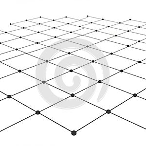 A grid pattern composed of intersecting black lines creates a geometric structure.