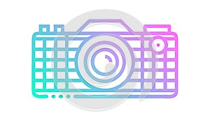 Grid Pattern Digital Camera Icon, vector design Generative AI