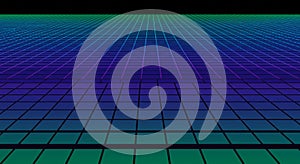 A grid pattern extends into the distance, creating a sense of depth and perspective.