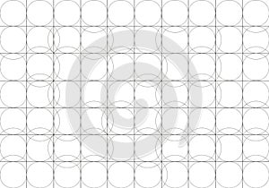Grid pattern of intersecting circles arranged