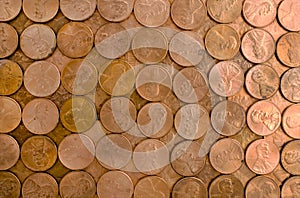 Grid of pennies