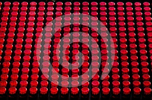 Grid of red knob-like lights