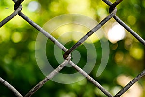 Grid is rusty metal fence wall iron background texture old