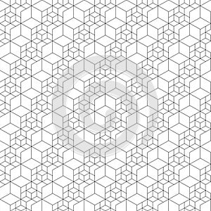 Grid seamless pattern.Vector illustration.Hexagonal cell texture. Grid background.Geometric design. Modern stylish abstract textur