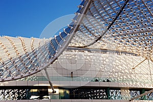 The grid shell of the Yas Hotel