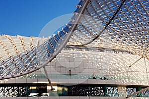 The grid shell of the Yas Hotel photo