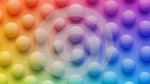 Rainbow Gradient of Soft Spheres in a Grid Pattern abstract background
