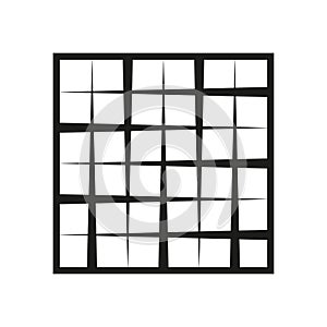 Grid square structure. Geometric tile frame. Black vector icon. Simple pattern form.