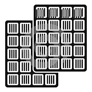 Grid system solar panel icon simple vector. Source cell