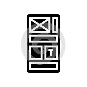 grid system ux ui design glyph icon vector illustration