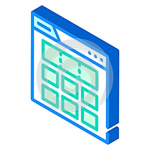 grid system ux ui design isometric icon vector illustration
