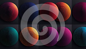 Gradient Circles With Concentric Rings And Dot Texture
