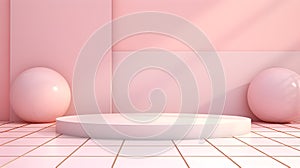 Grid Texture in Blush Colors. Futuristic Background