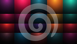 Grid of gradient squares with subtle light effects