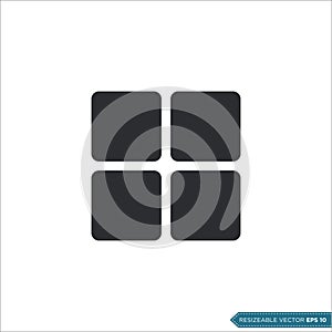 Grid View Button Icon Vector Template