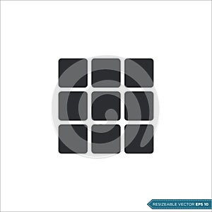 Grid View Button Icon Vector Template