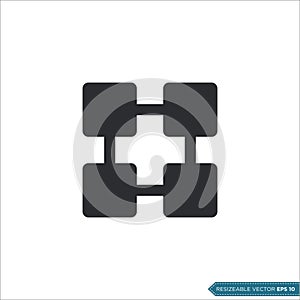 Grid View Button Icon Vector Template