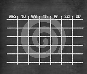 Grid weekly calendar for full week
