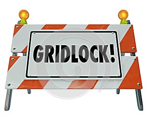 Gridlock Road Barrier Barricade Warning Traffic Sign