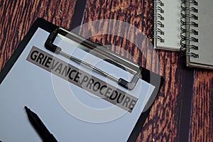 Griecanve Procedure write on paperwork isolated on wooden table
